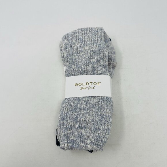 Gold Toe Womens Shoe Size 6-9 2 Pack Boyfriend Slouch Crew Socks in Blue 1411 - Picture 2 of 7